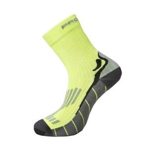Progress ponožky RUNNING HIGH SOX fluoritové 9-12, reflexní, žlutá/šedá