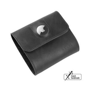 Kožená peněženka FIXED Classic Wallet for AirTag z pravé hovězí kůže, černá