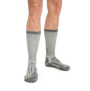 Pánské merino ponožky ICEBREAKER Mens Mountaineer Mid Calf, Jet Heather/Espresso velikost: 47-49 (XL)