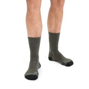 Pánské merino ponožky ICEBREAKER Mens Hike+ Medium Crew, Loden/Blk/Gritstone Heather velikost: 44,5-46,5 (L)