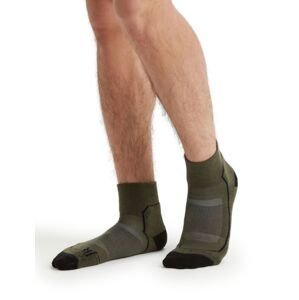 Pánské merino ponožky ICEBREAKER Mens Hike+ Light Mini, Loden/Blk/Gritstone Heather velikost: 42-44 (M)