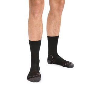 Pánské merino ponožky ICEBREAKER Mens Hike+ Light Crew, Black/Mink/Monsoon velikost: 44,5-46,5 (L)