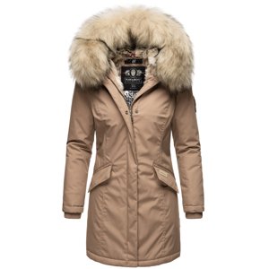 Dámská zimní bunda s kapucí a kožíškem Cristal Navahoo - TAUPE GREY Velikost: S