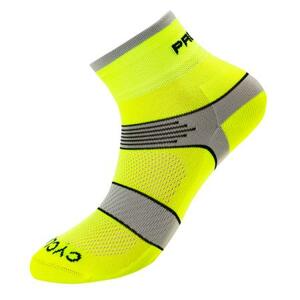 Progress ponožky CYCLING fluoritovo/šedé 6-8, 39 - 42, reflexní, žlutá/šedá