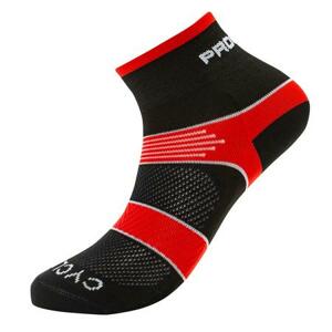 Progress ponožky CYCLING černo/červené 3-5, 35 - 38, Černá / červená
