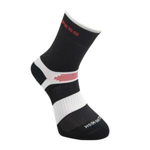PROGRESS CYCLING HIGH SOX cyklistické ponožky 39-42 černá/bílá, 6-8