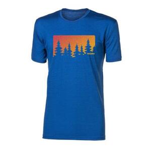 PROGRESS HRUTUR "FOREST" pánské merino triko S modrý melír, Modrá
