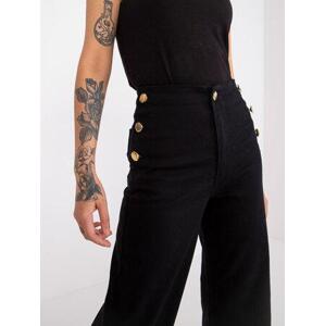 Fashionhunters Černé džínové džíny s ozdobnými knoflíky Marianne RUE PARIS velikost: 44