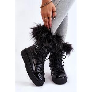 Kesi Dámské šněrovací boty do sněhu Černé Santero 36, Černá