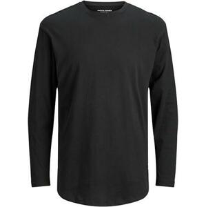 Jack&Jones Pánské triko JJENOA Long Line Fit 12190128 Black Relaxed XL
