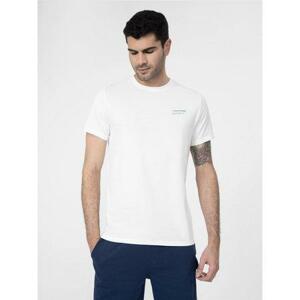 4F Pánské bavlněné tričko white L, Bílá
