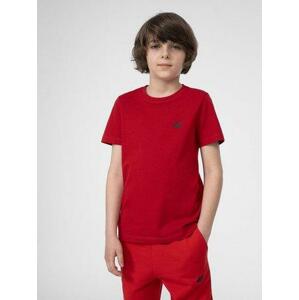 4F Chlapecké bavlněné tričko red 140, Červená