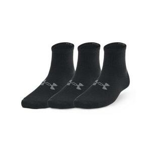 Under Armour Dětské sportovní ponožky Essential 3pk Qtr Yth black XS, Černá