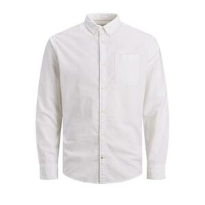 Jack&Jones PLUS Pánská košile JJEOXFORD Slim Fit 12190444 White PLUS SIZE 6XL