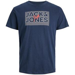Jack&Jones Pánské triko JJMARIUS Regular Fit 12235210 Navy Blazer S