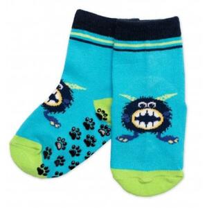 Dětské ponožky s ABS Příšerky - tyrkys 23-26