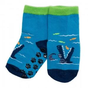 Dětské ponožky s ABS Krokodýl - modré 23-26