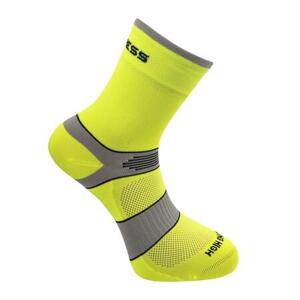 Progress ponožky CYCLING HIGHT SOX žluto-šedé 3-5, 35 - 38, neon, žlutá/šedá