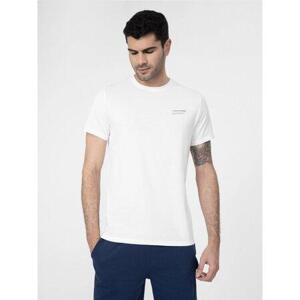 4F Pánské bavlněné tričko white XL, Bílá