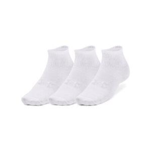 Under Armour Dětské sportovní ponožky Essential 3pk Qtr Yth white M, Bílá