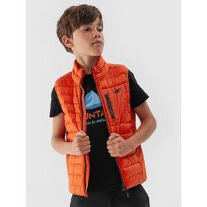 4F Chlapecká prošívaná vesta orange 140, Oranžová