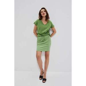 MOODO Hladká sukně s kapsami - zelená - str